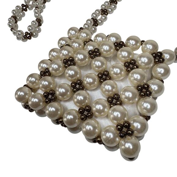 FREE PEOPLE Pearl Mini Crossbody Bag Chunky Glam Going Out Dressy Party‎ - Picture 3 of 9